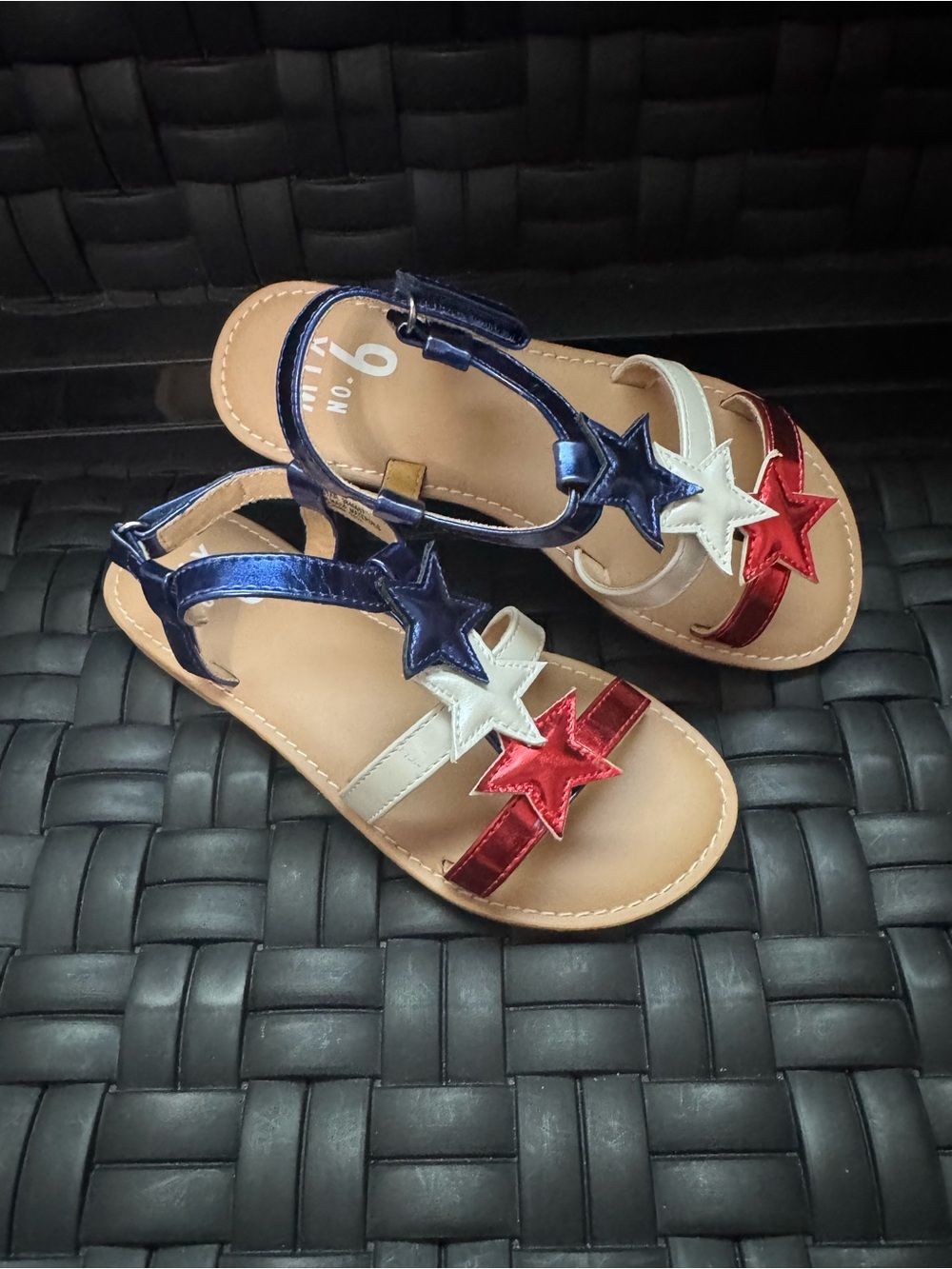 Kids Red White Blue Star Sandals Youth Comfortable Summer Shoes Patriotic size 1